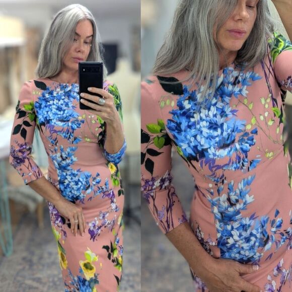 Escada Floral Midi Dress - Picture 1 of 8